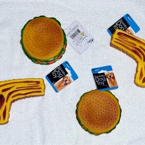 Squeaky Burger and Bacon Dog Toys